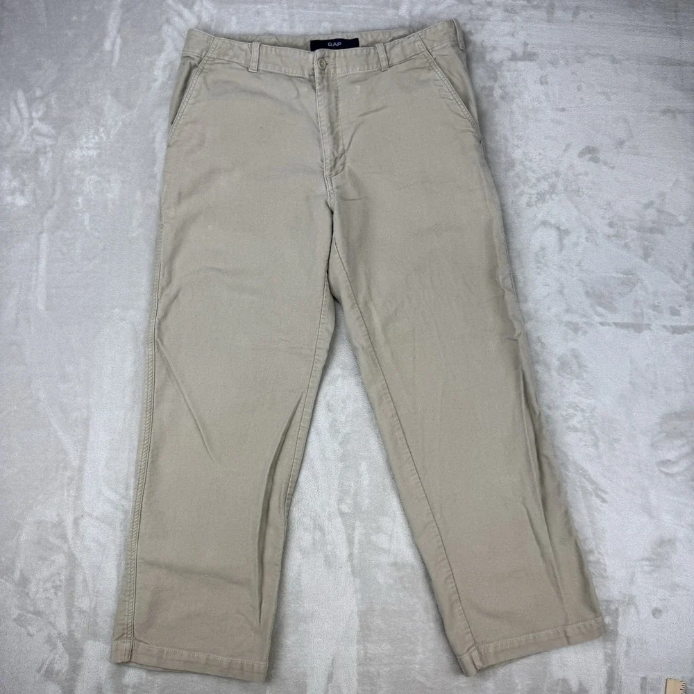 Vintage Y2K Gap Loose Fit Khaki Pants 35x30 Beige Chino Straight Casual Baggy‎